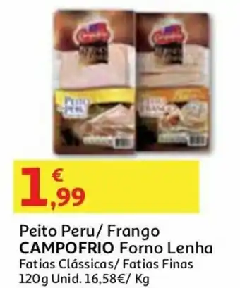 Auchan Peito Peru/Frango Campofrio Forno Lenha 120g promoção