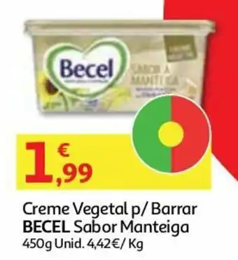 Auchan Creme Vegetal p/barrar Becel Sabor Manteiga 450g promoção