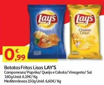 Auchan Batatas Fritas Lisas Lay's 160g promoção