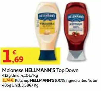 Auchan Maionese Hellmann's Top Down 412g promoção