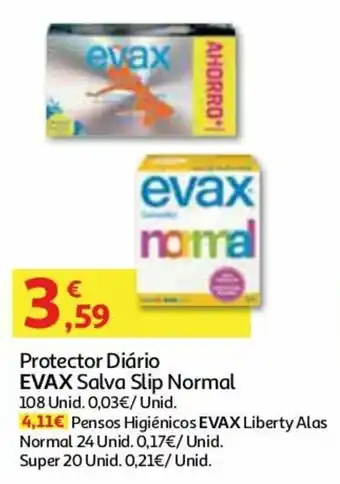 Auchan Protector Diário Evax Salva Slip Normal 108 Unid promoção