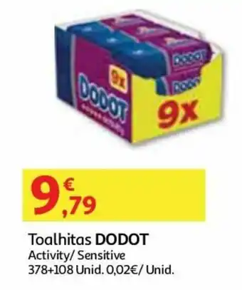 Auchan Toalhitas Dodot378+108 Unid promoção