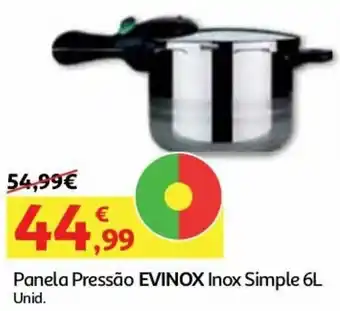 Auchan Panela Pressão Evinox Inox Simple 6L promoção