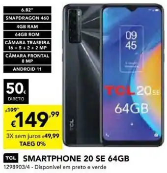 Radio Popular TCL Smartphone 20 SE 64GB promoção