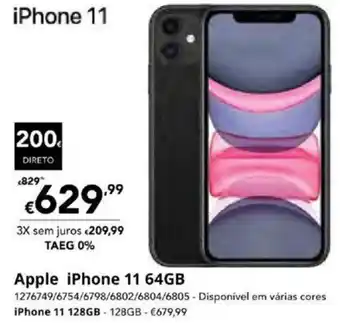 Radio Popular Apple iPhone 11 64GB promoção