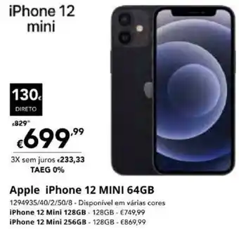 Radio Popular Apple iPhone 12 Mini 64GB promoção