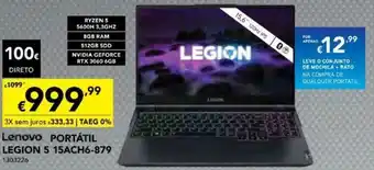 Radio Popular Lenovo Portátil Legion 5 15ACH6-879 promoção
