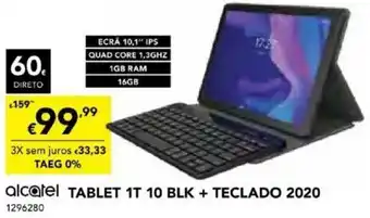 Radio Popular Alcatel Tablet 1T 10 BLK + Teclado 2020 promoção