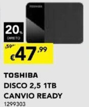 Radio Popular Toshiba Disco 2,5 1TB Canvio Ready promoção