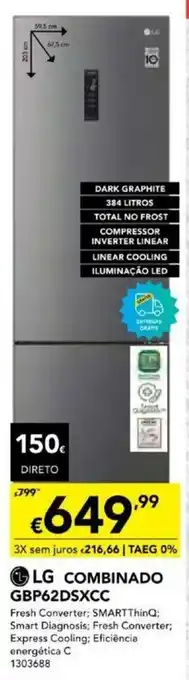 Radio Popular LG Combinado GBP62DSXCC promoção