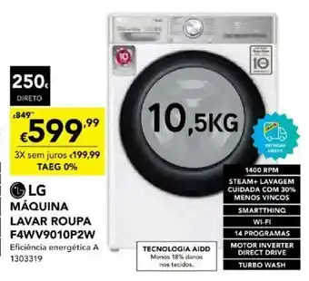 Radio Popular LG Máquina Lavar Roupa F4WV9010P2W promoção