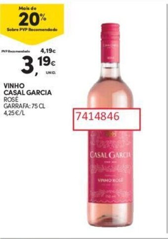 Continente VINHO CASAL GARCIA ROSÉ GARRAFA: 75 CL promoção
