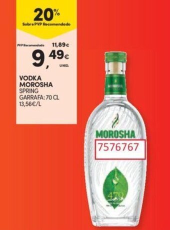 Continente VODKA MOROSHA SPRING promoção