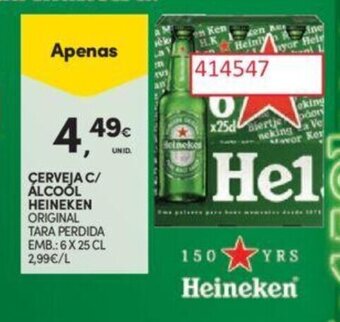 Continente CERVEJA C/ ÁLCOÓL HEINEKEN ORIGINAL promoção