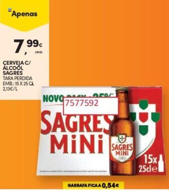 Continente CERVEJA C/ ÁLCOÓL SAGRES promoção