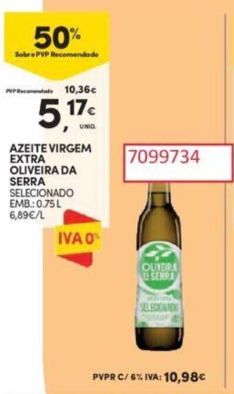 Continente AZEITE VIRGEM EXTRA OLIVEIRA DA SERRA promoção