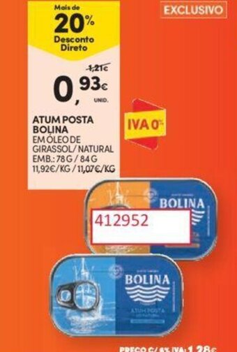 Continente ATUM POSTA BOLINA promoção