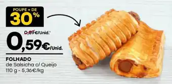 Intermarché Folhado de Salsicha c/Queijo 110g promoção