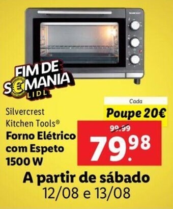 Lidl Silvercrest Kitchen Tools® Forno Elétrico com Espeto 1500W promoção