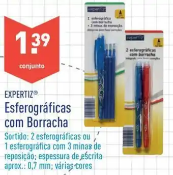 ALDI Expertiz Esferográficas com Borracha promoção