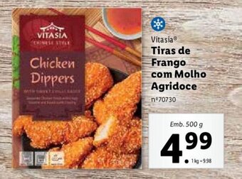 Lidl Vitasia Tiras de Frango com Molho Agridoce Emb. 500 g promoção