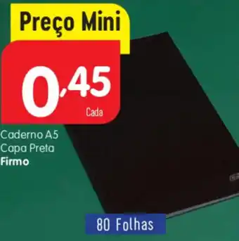 Minipreço Caderno A5 Capa Preta Firmo 80 Folhas promoção