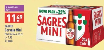 ALDI SAGRES Cerveja Mini Pack de 24 x 25 cl promoção