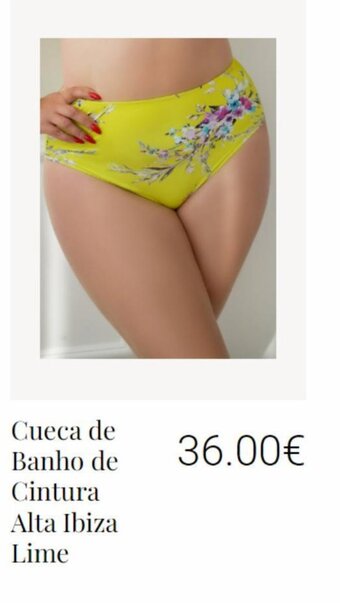 Cueca de Banho de Cintura Alta Ibiza Lime