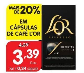 Minipreço Cápsulas de café l'or promoção