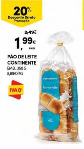 Continente Bom dia Pão de leite continente promoção