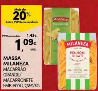 Continente Bom dia Macarrão milaneza promoção