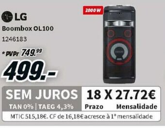 MediaMarkt LG Boombox OL100 promoção