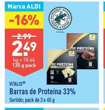 ALDI Barras dietéticas vitalis promoção
