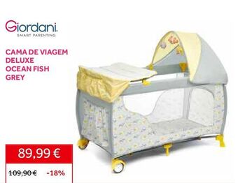 Cama de viagem deluxe ocean fish grey