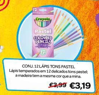 Conj. 12 lapis tons pastel