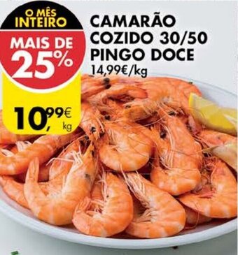 Pingo Doce Camarão Cozido 30/50 Pingo Doce promoção