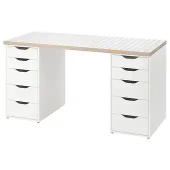 IKEA Lagkapten / alex secretária, branco antracite/branco, 140x60 cm promoção
