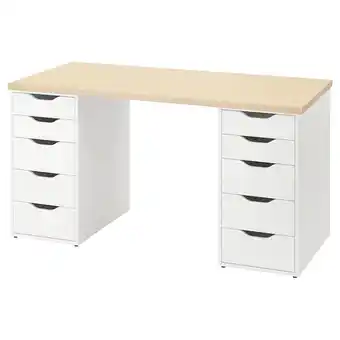 IKEA Mittcirkel / alex secretária, efeito pinho vívido branco, 140x60 cm promoção