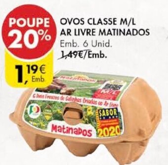 Pingo Doce Ovos Classe M/L Ar Livre Matinados 6 Unid promoção