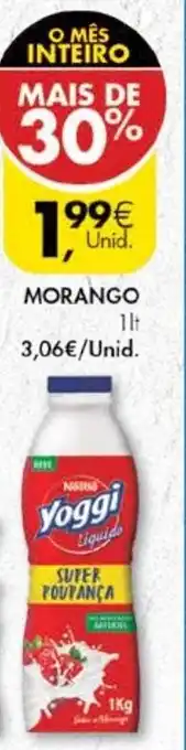 Pingo Doce Iogurte Líquido Aromas Yoggi Morango 1lt promoção