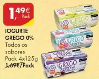 Pingo Doce Iogurte Grego 0% 4x125g promoção