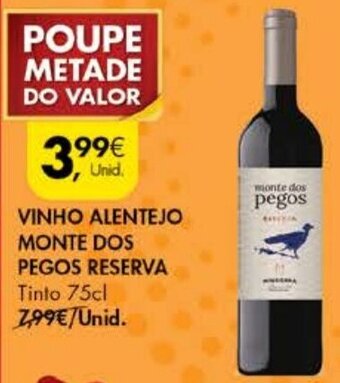 Pingo Doce Vinho Alentejo Monte dos Pegos Reserva 75cl promoção