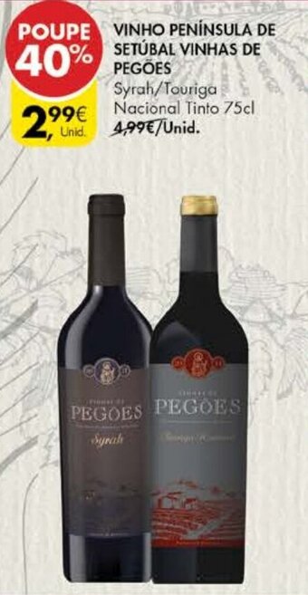 Pingo Doce Vinho Península de Setúbal Vinhas de Pegões 75cl promoção