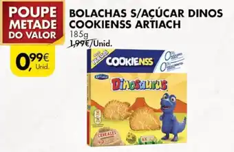 Bolachas S/Açúcar Dinos Cookienss Artiach 185g