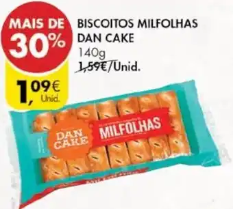 Pingo Doce Biscoitos Milfolhas Dan Cake 140g promoção