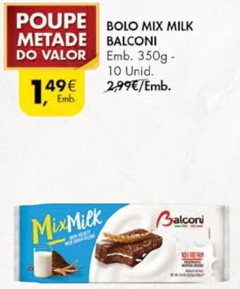Bolo Mix Milk Balconi 350g-10 Unid