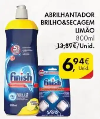 Pingo Doce Abrilhantador Brilho & Secagem Limão Finish 800ml promoção