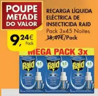 Pingo Doce Recarga Líquida Eléctrica de Insecticida Raid 3x45 Noites promoção