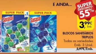 Pingo Doce Blocos Sanitários Triplos Sonasol 3 Unid promoção