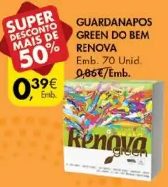 Pingo Doce Guardanapos Green do Bem Renova 70 Unid promoção